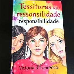 A book cover titled "Tessituras da responsabilidade", by author "Victoria d'Lourenço"