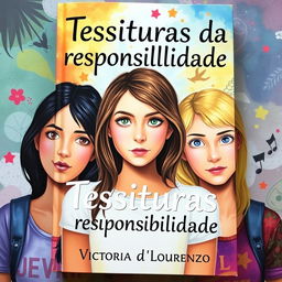 A book cover titled "Tessituras da responsabilidade", by author "Victoria d'Lourenço"