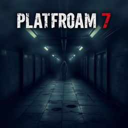 A chilling horror movie poster titled 'Platform 7', depicting a dark, foreboding subway platform