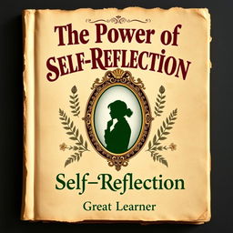 A vintage-style book cover for 'The Power of Self-Reflection' by Great Learner