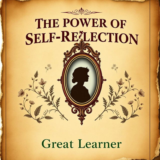 A vintage-style book cover for 'The Power of Self-Reflection' by Great Learner