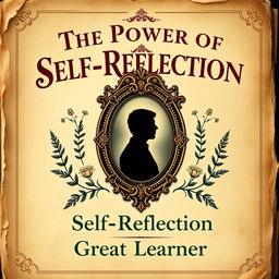 A vintage-style book cover for 'The Power of Self-Reflection' by Great Learner