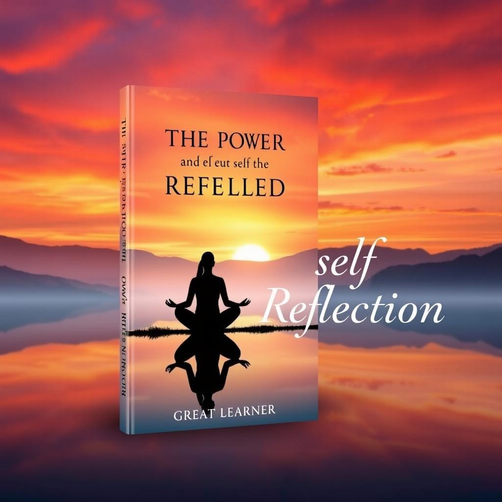 A captivating book cover design for 'The Power of Self-Reflection' by Great Learner