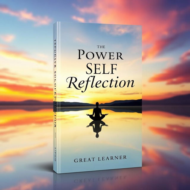 A captivating book cover design for 'The Power of Self-Reflection' by Great Learner