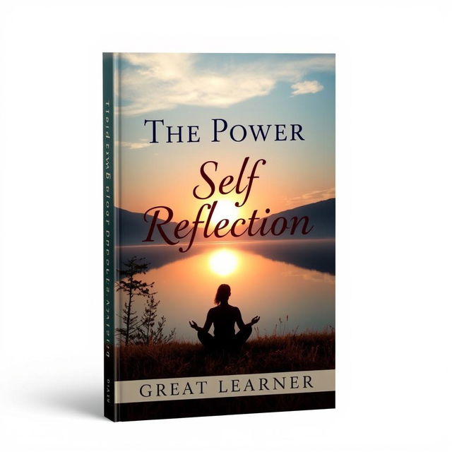 A captivating book cover design for 'The Power of Self-Reflection' by Great Learner