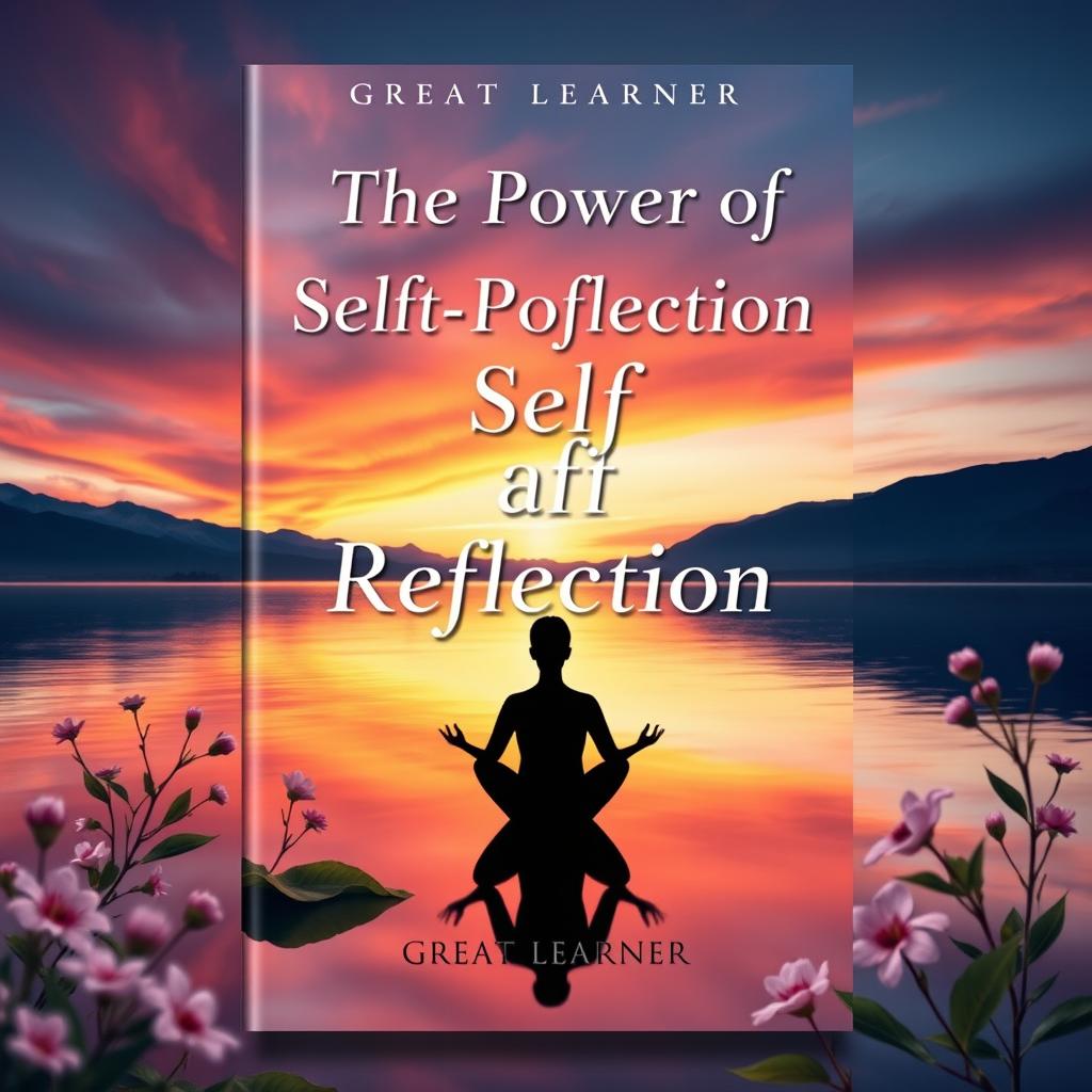 A stunning book cover design for 'The Power of Self-Reflection' by Great Learner