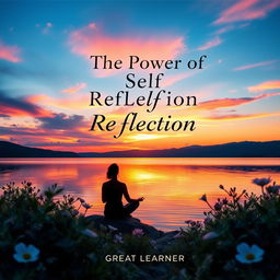 A stunning book cover design for 'The Power of Self-Reflection' by Great Learner