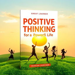 An inspiring book cover design for 'Positive Thinking for a Powerful Life' by Great Learner