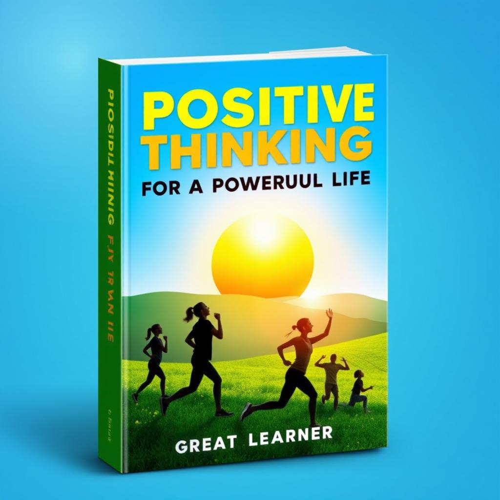 An inspiring book cover design for 'Positive Thinking for a Powerful Life' by Great Learner