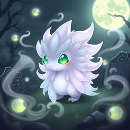 A captivating design of a 'Ghost-type echidna Pokémon' that embodies an ethereal and mysterious presence