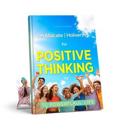 A vibrant and uplifting book cover design titled 'Positive Thinking for a Powerful Life'