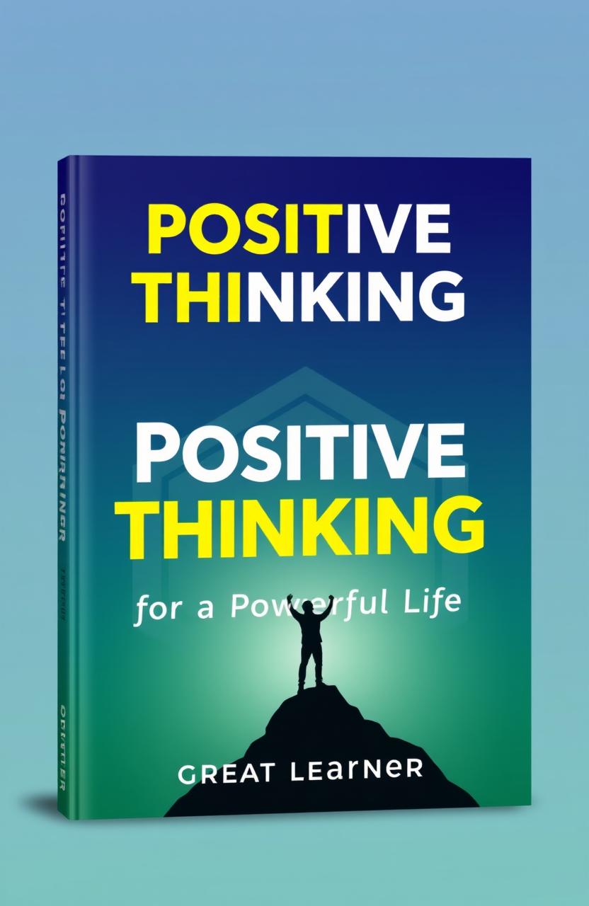 A modern book cover design featuring the title "Positive Thinking for a Powerful Life" by Great Learner