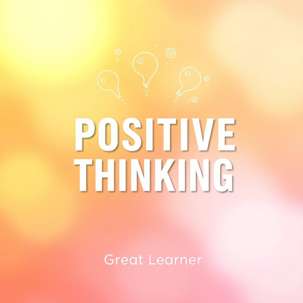 A modern book cover design for the title "Positive Thinking" by Great Learner