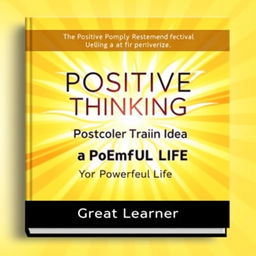 A book cover design for "Positive Thinking for a Powerful Life" by Great Learner, radiating positivity and energy with a modern and uplifting feel