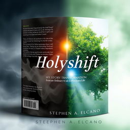 An artistic book cover for 'Holyshift: My Story of Transformation from an Ordinary to an Extraordinary Life'