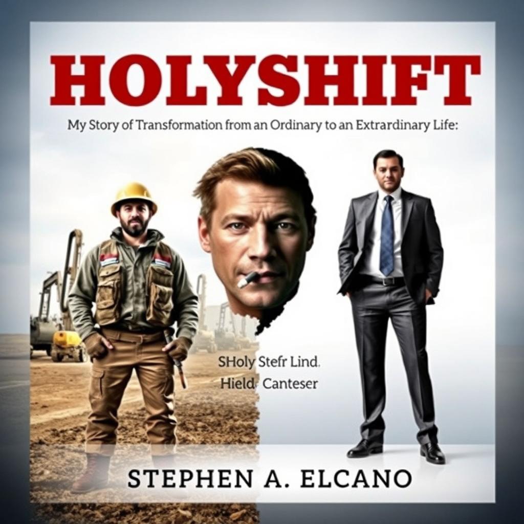 A dynamic book cover for 'Holyshift: My Story of Transformation from an Ordinary to an Extraordinary Life' by Stephen A Elcano