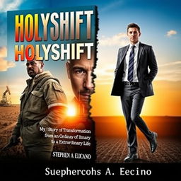 A dynamic book cover for 'Holyshift: My Story of Transformation from an Ordinary to an Extraordinary Life' by Stephen A Elcano