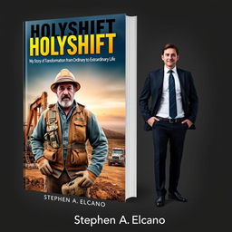 A dynamic book cover for 'Holyshift: My Story of Transformation from an Ordinary to an Extraordinary Life' by Stephen A Elcano