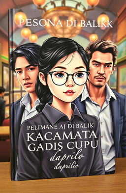 A captivating book cover featuring an adult girl with glasses, portrayed as cute yet sophisticated