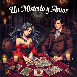 A vintage anime-style cover illustration depicting a romantic mystery amidst a murder investigation