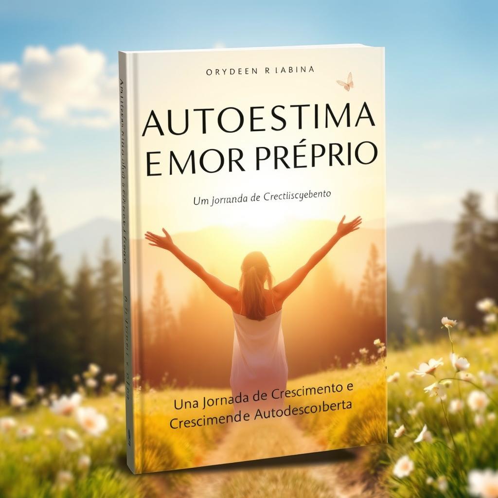 A captivating book cover design for 'Autoestima e Amor Próprio: Uma Jornada de Crescimento e Autodescoberta'