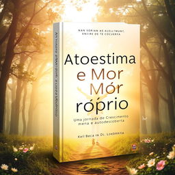 A captivating book cover design for 'Autoestima e Amor Próprio: Uma Jornada de Crescimento e Autodescoberta'