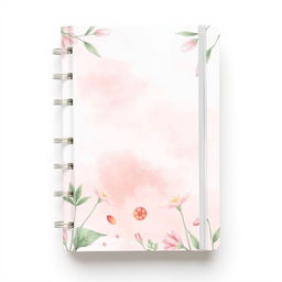 A serene and tranquil diary cover design featuring soft pastel colors inspired by nature