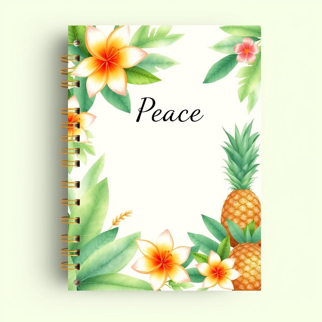 A beautiful cover design for a diary featuring soft colors that represent peace and tranquility, inspired by nature