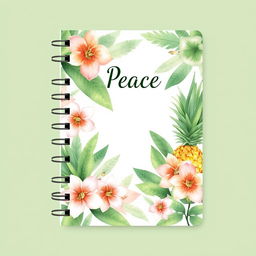 A beautiful cover design for a diary featuring soft colors that represent peace and tranquility, inspired by nature