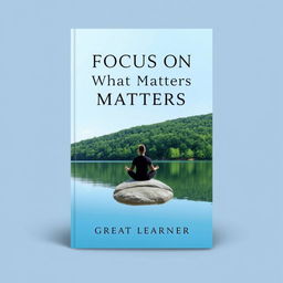 A book cover design for 'Focus on What Matters' by Great Learner, featuring a serene and minimalist design