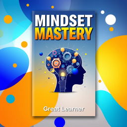 A book cover design for 'Mindset Mastery' by Great Learner, featuring a dynamic and visually engaging concept