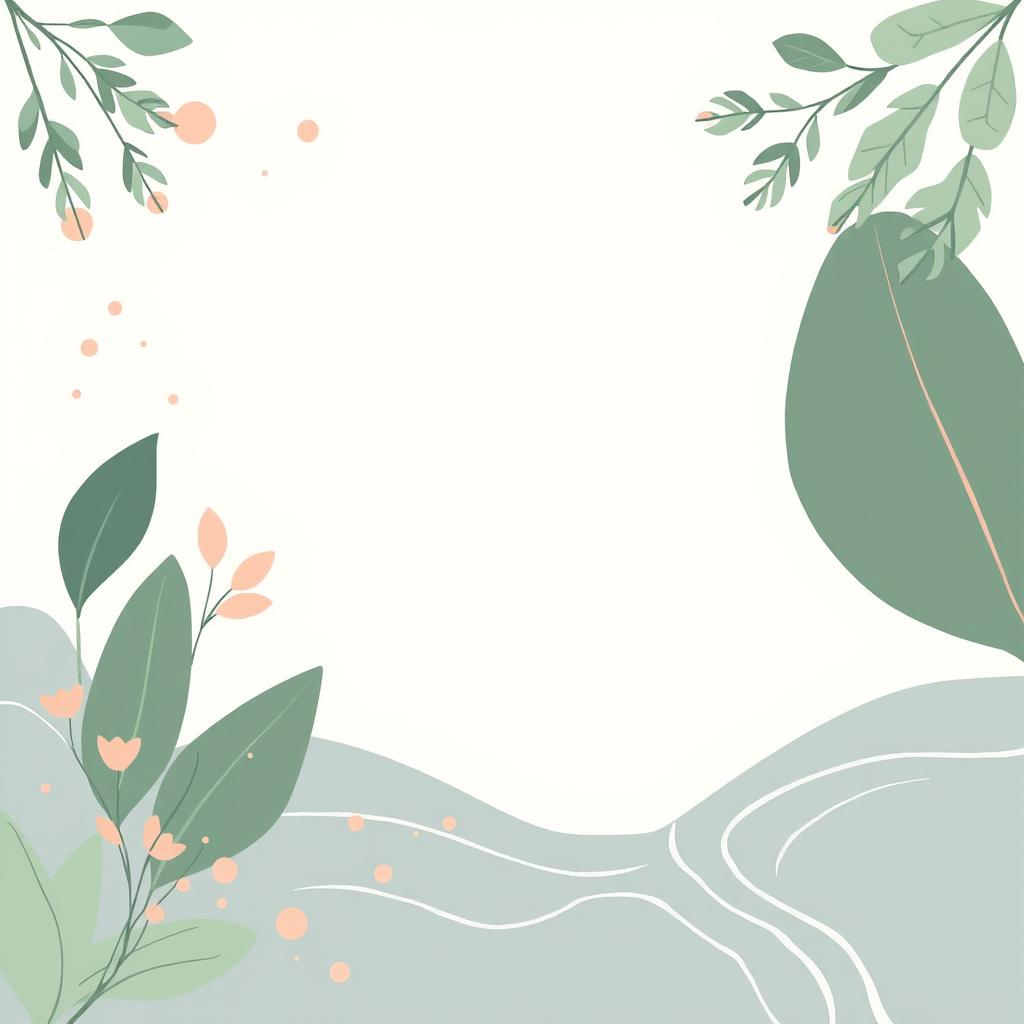 A minimalist nature-inspired background featuring soft tones and vibrant accents