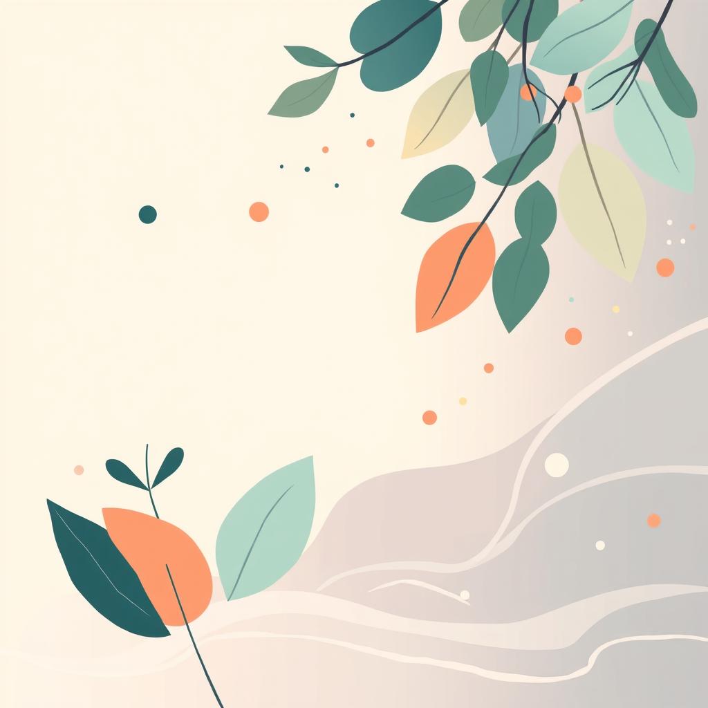 A minimalist nature-inspired background featuring soft tones and vibrant accents