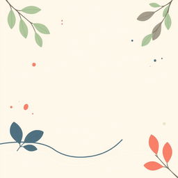 A minimalist nature-inspired background featuring soft tones and vibrant accents