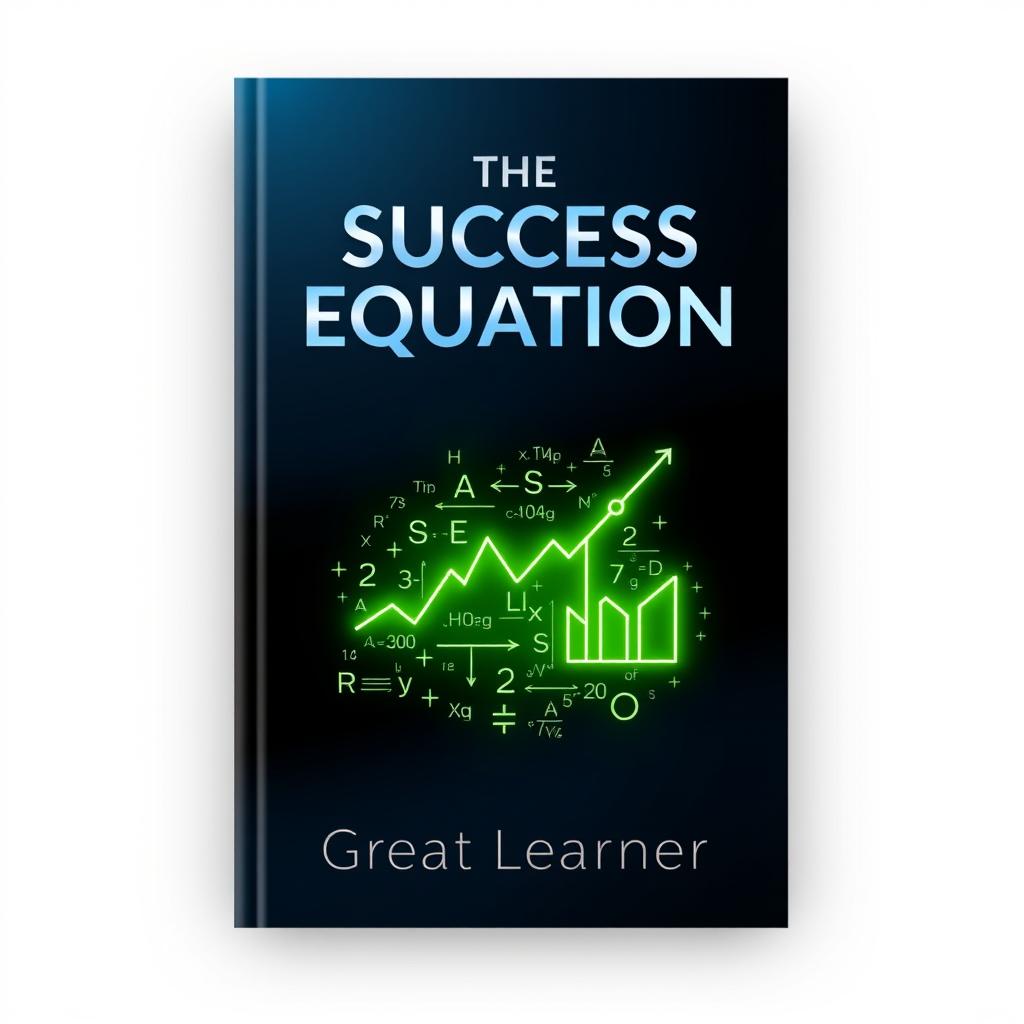 A book cover design for 'The Success Equation' by Great Learner, featuring an inspiring and professional theme