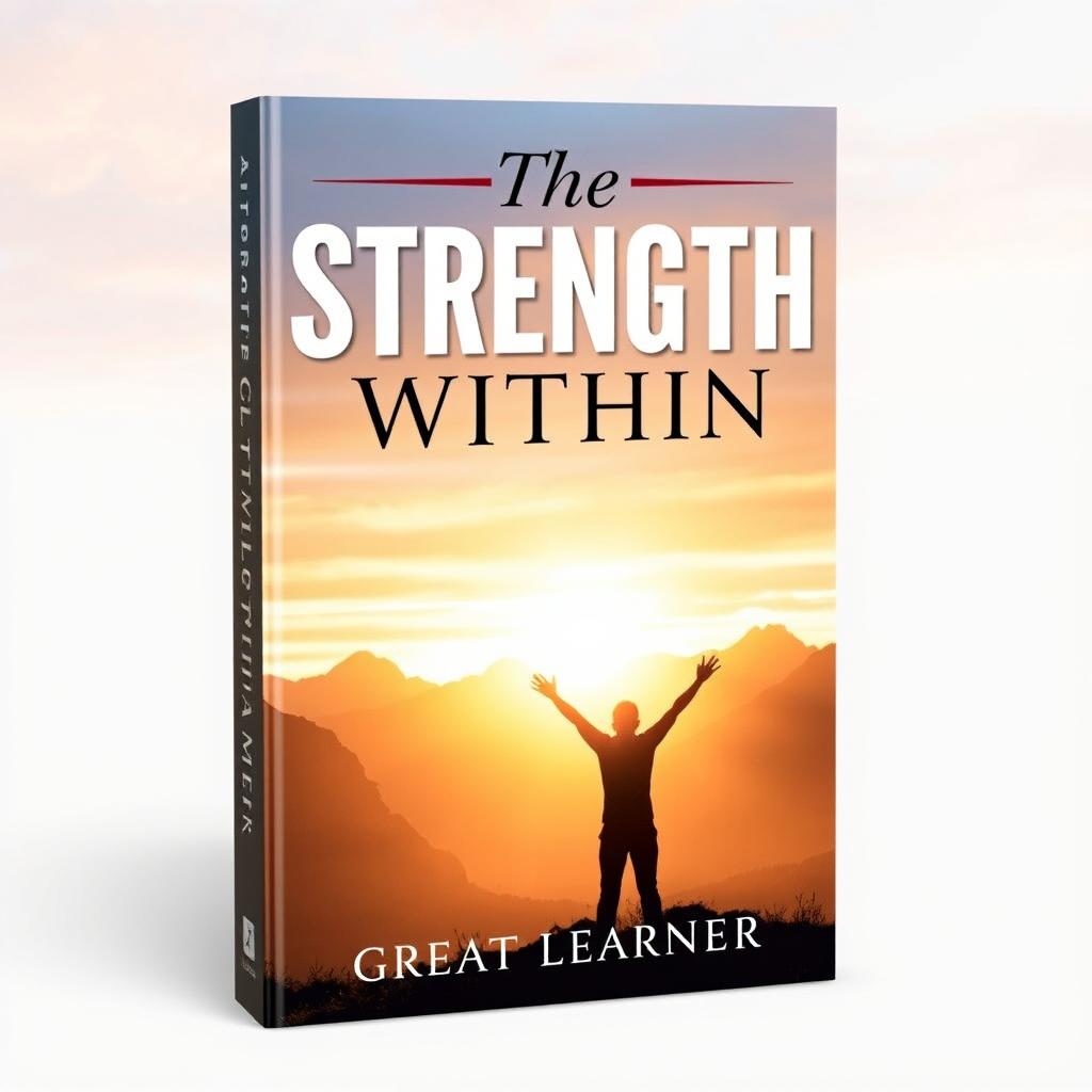 A book cover design for 'The Strength Within' by Great Learner, featuring an empowering and uplifting aesthetic