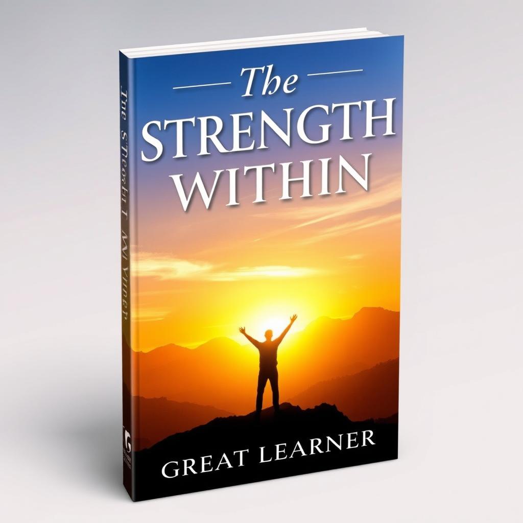 A book cover design for 'The Strength Within' by Great Learner, featuring an empowering and uplifting aesthetic