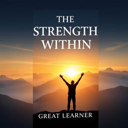 A book cover design for 'The Strength Within' by Great Learner, featuring an empowering and uplifting aesthetic