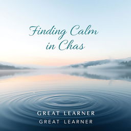 A book cover design for 'Finding Calm in Chaos' by Great Learner, embodying a soothing and tranquil theme