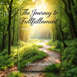 A book cover design for 'The Journey to Fulfillment' by Great Learner, embodying an inspiring and adventurous theme