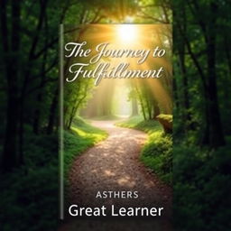 A book cover design for 'The Journey to Fulfillment' by Great Learner, embodying an inspiring and adventurous theme