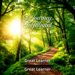 A book cover design for 'The Journey to Fulfillment' by Great Learner, embodying an inspiring and adventurous theme