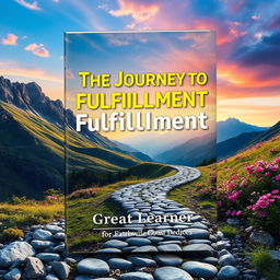 A book cover design for 'The Journey to Fulfillment' by Great Learner, reflecting a vibrant and transformative theme