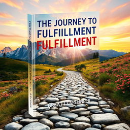 A book cover design for 'The Journey to Fulfillment' by Great Learner, reflecting a vibrant and transformative theme