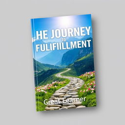 A book cover design for 'The Journey to Fulfillment' by Great Learner, reflecting a vibrant and transformative theme