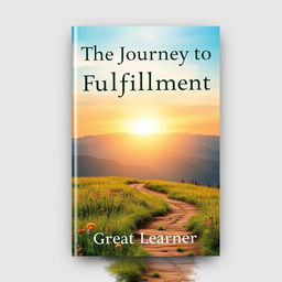 A book cover design for 'The Journey to Fulfillment' by Great Learner, evoking a sense of adventure and personal growth