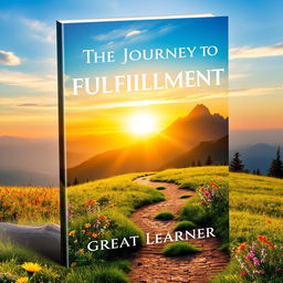 A book cover design for 'The Journey to Fulfillment' by Great Learner, evoking a sense of adventure and personal growth