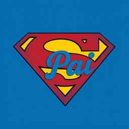 A creative reinterpretation of the Superman symbol, featuring the iconic â€˜Sâ€™ logo at its center, with the word â€˜Paiâ€™ (which means â€˜Dadâ€™ in Portuguese) creatively integrated into the design