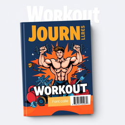 A front and back cover design for a "Workout Journal" or "Fitness Logbook"