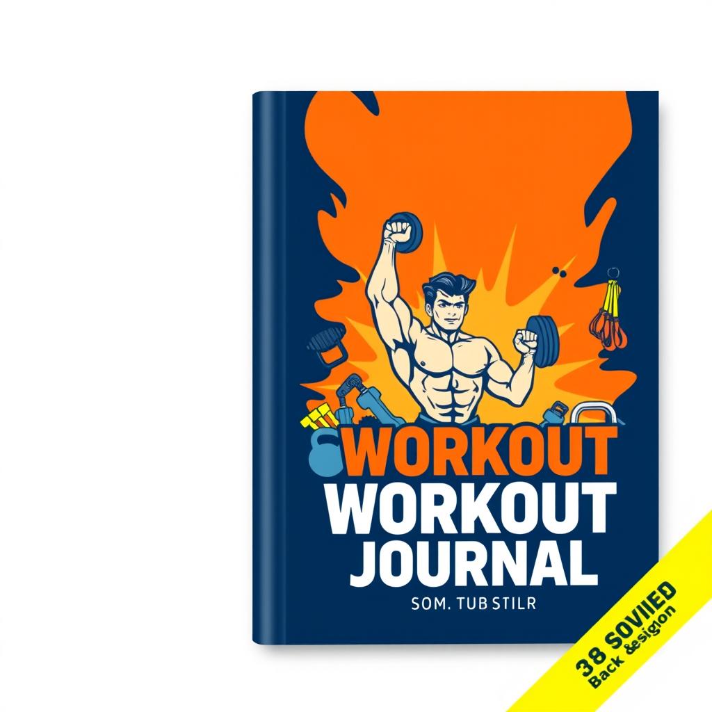 A front and back cover design for a "Workout Journal" or "Fitness Logbook"